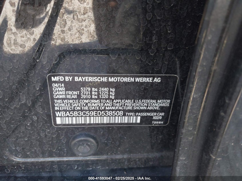 2014 BMW 535I XDRIVE - WBA5B3C59ED538508
