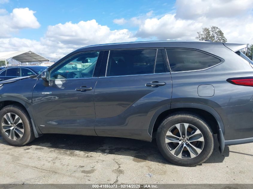2021 Toyota Highlander Hybrid Xle VIN: 5TDHBRCH3MS51656 Lot: 41593373