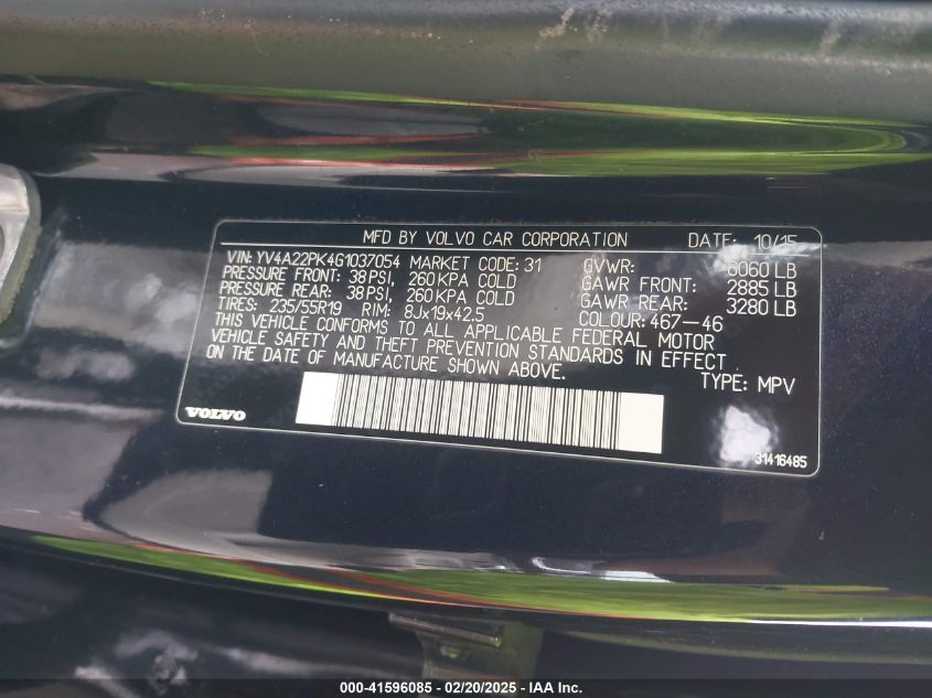 2016 VOLVO XC90 T6 MOMENTUM - YV4A22PK4G1037054