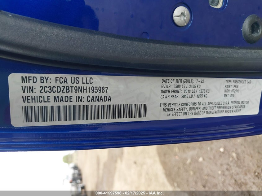 2022 DODGE CHALLENGER R/T - 2C3CDZBT9NH195987