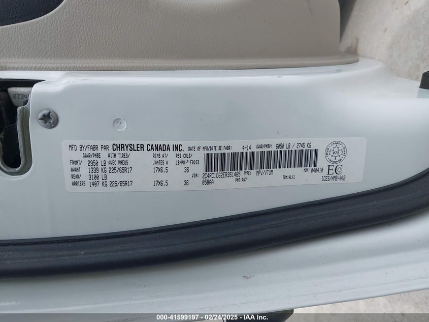 2014 CHRYSLER TOWN & COUNTRY TOURING-L - 2C4RC1CG2ER351485