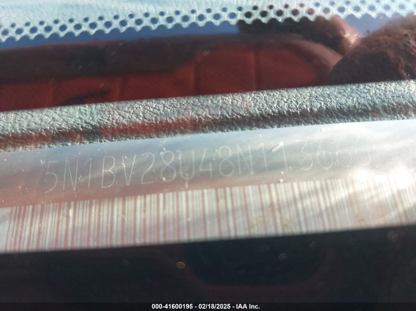 2008 Nissan Quest 3.5 S VIN: 5N1BV28U48N113666 Lot: 41600195