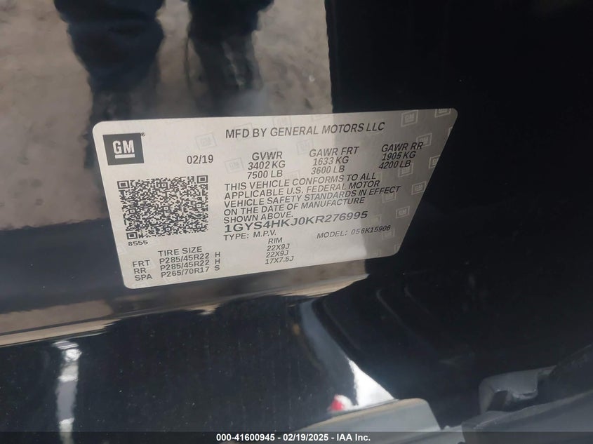 2019 CADILLAC ESCALADE ESV LUXURY - 1GYS4HKJ0KR276995