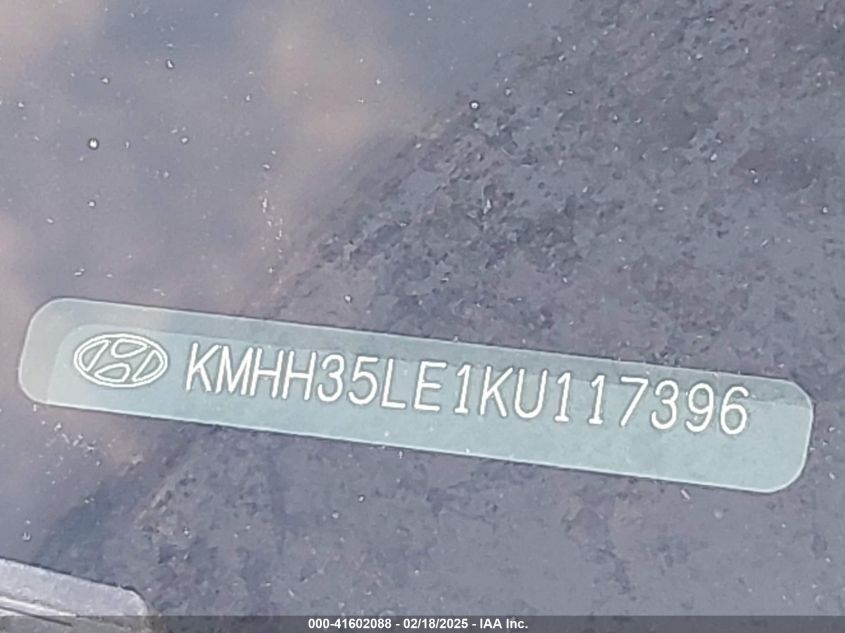 2019 Hyundai Elantra Gt VIN: KMHH35LE1KU117396 Lot: 41602088