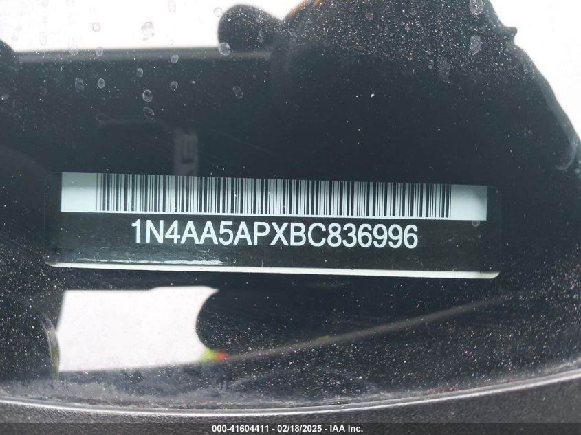 2011 Nissan Maxima 3.5 Sv VIN: 1N4AA5APXBC836996 Lot: 41604411