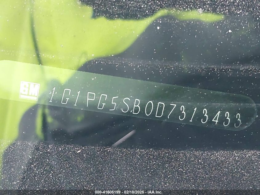 2013 Chevrolet Cruze Ltz VIN: 1G1PG5SB0D7313433 Lot: 41605199