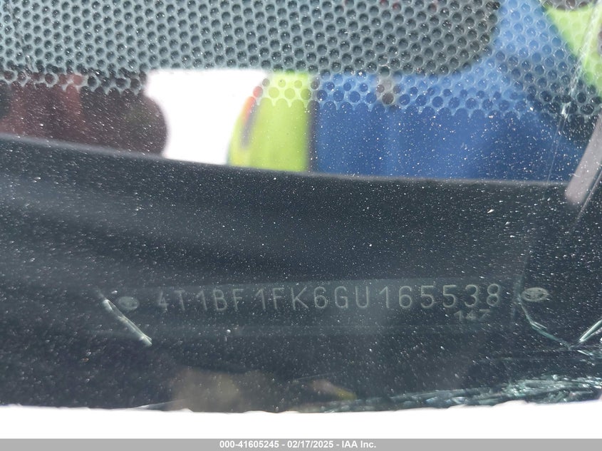 2016 TOYOTA CAMRY VIN: 4T1BF1FK6GU165538