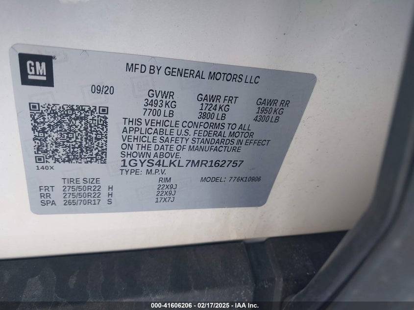 2021 CADILLAC ESCALADE ESV 4WD PREMIUM LUXURY - 1GYS4LKL7MR162757