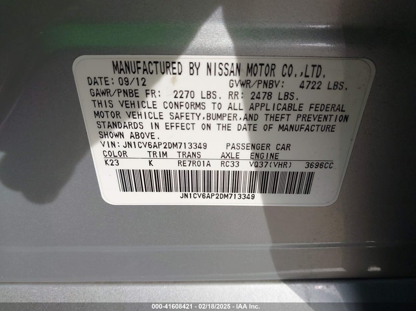 2013 INFINITI G37 JOURNEY - JN1CV6AP2DM713349