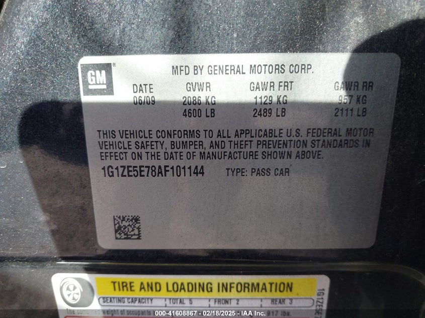 2010 CHEVROLET MALIBU VIN: 1G1ZE5E78AF101144