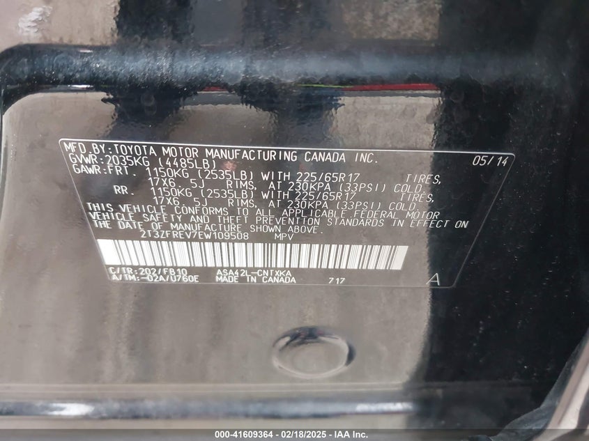 2014 TOYOTA RAV4 LE - 2T3ZFREV7EW109508