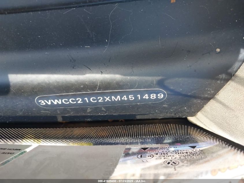 1999 Volkswagen New Beetle Gls VIN: 3VWCC21C2XM451489 Lot: 41609450