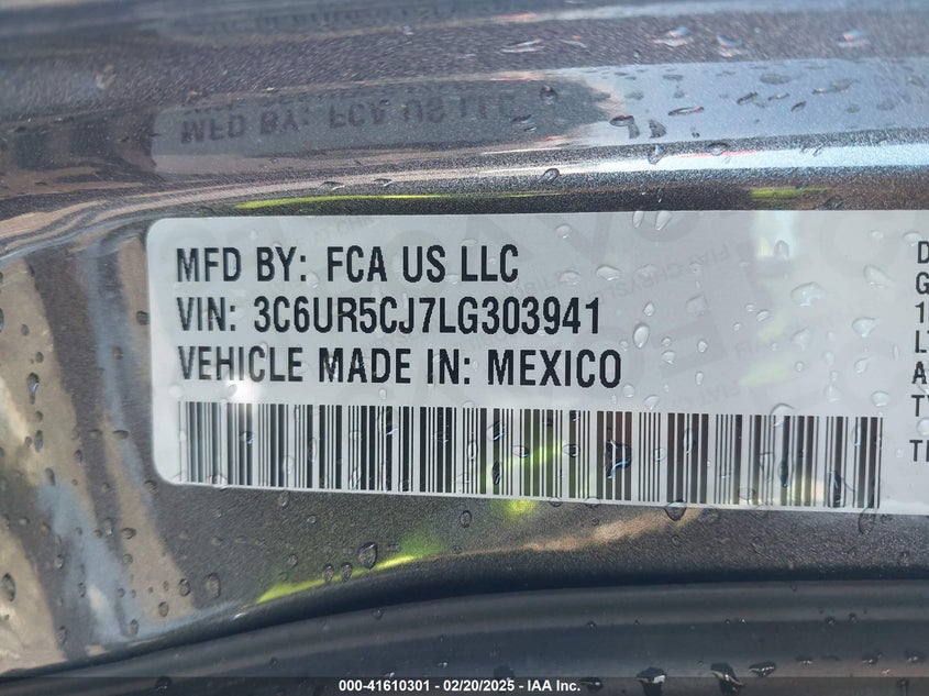 2020 RAM 2500 VIN: 3C6UR5CJ7LG303941