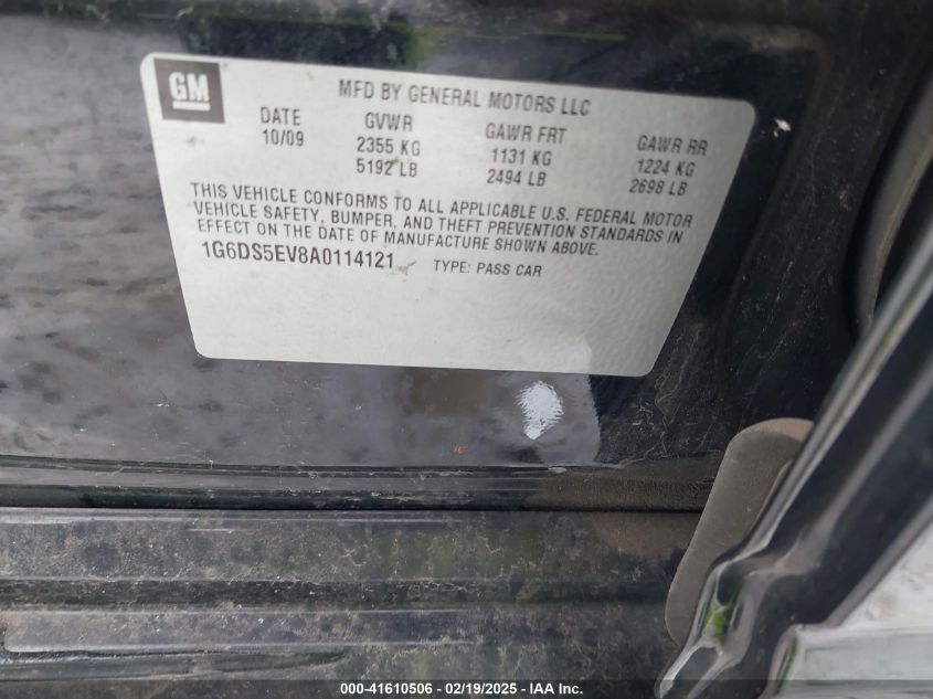 2010 Cadillac Cts Premium VIN: 1G6DS5EV8A0114121 Lot: 41610506