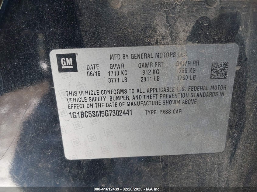 2016 CHEVROLET CRUZE LS AUTO - 1G1BC5SM5G7302441