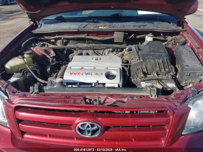 2005 Toyota Highlander V6 VIN: JTEGP21AX50074526 Lot: 41612972