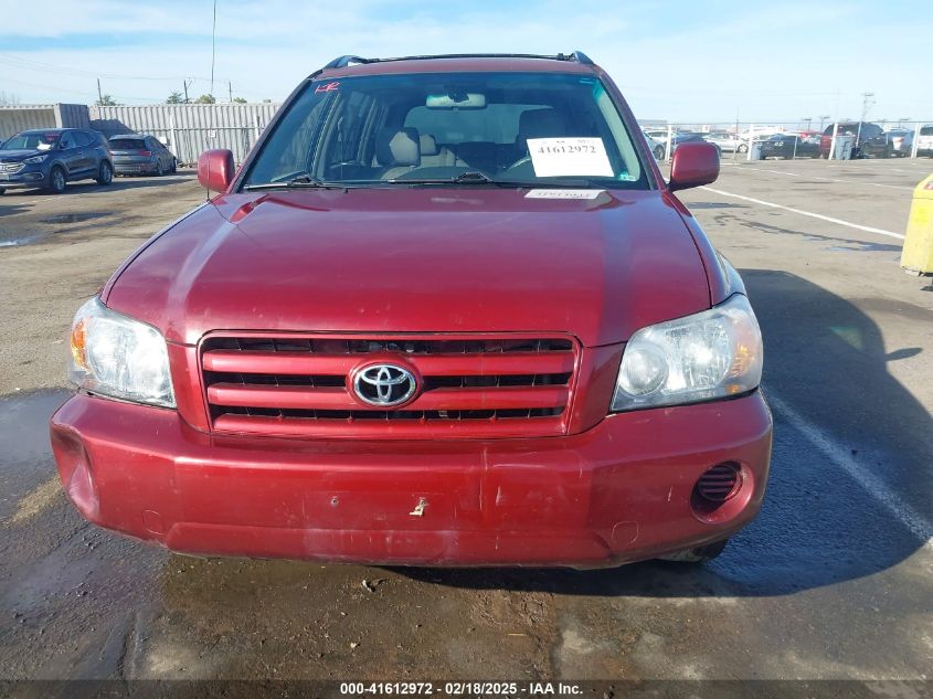2005 Toyota Highlander V6 VIN: JTEGP21AX50074526 Lot: 41612972