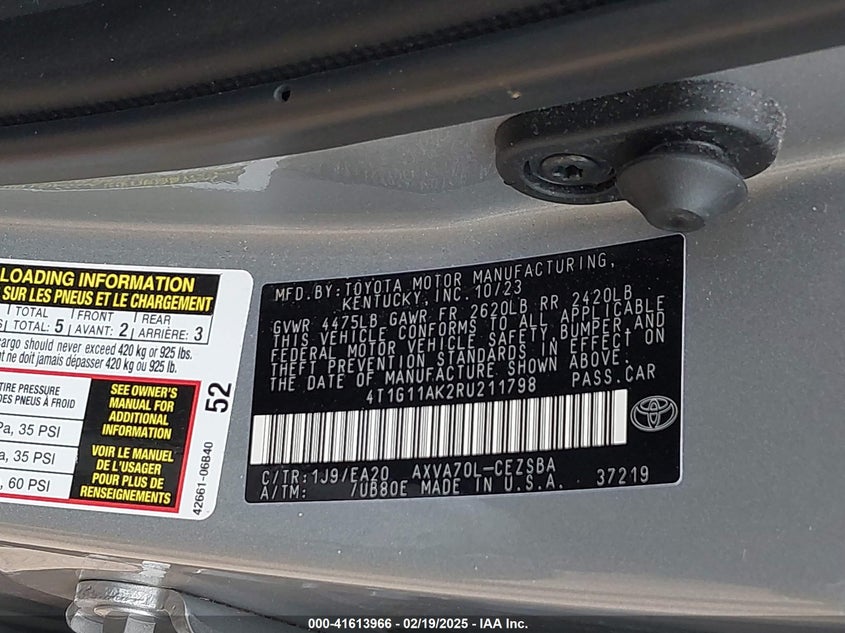 2024 TOYOTA CAMRY SE - 4T1G11AK2RU211798