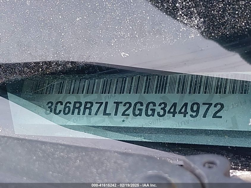 2016 Ram 1500 Big Horn VIN: 3C6RR7LT2GG344972 Lot: 41615242