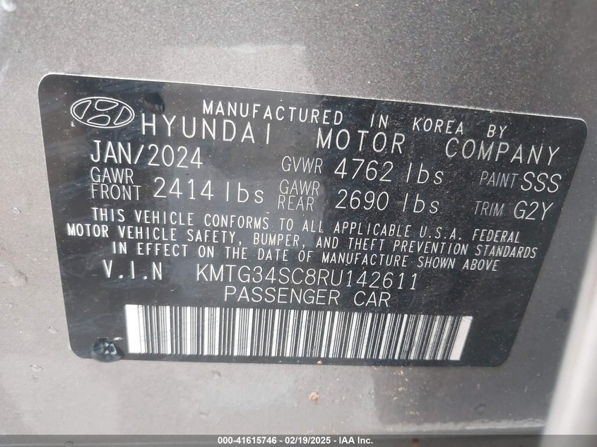 2024 GENESIS G70 VIN: KMTG34SC8RU142611