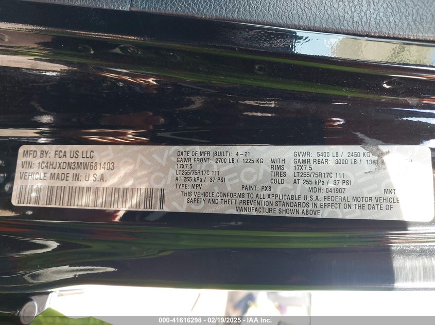 2021 JEEP WRANGLER UNLIMITED WILLYS 4X4 - 1C4HJXDN3MW681403