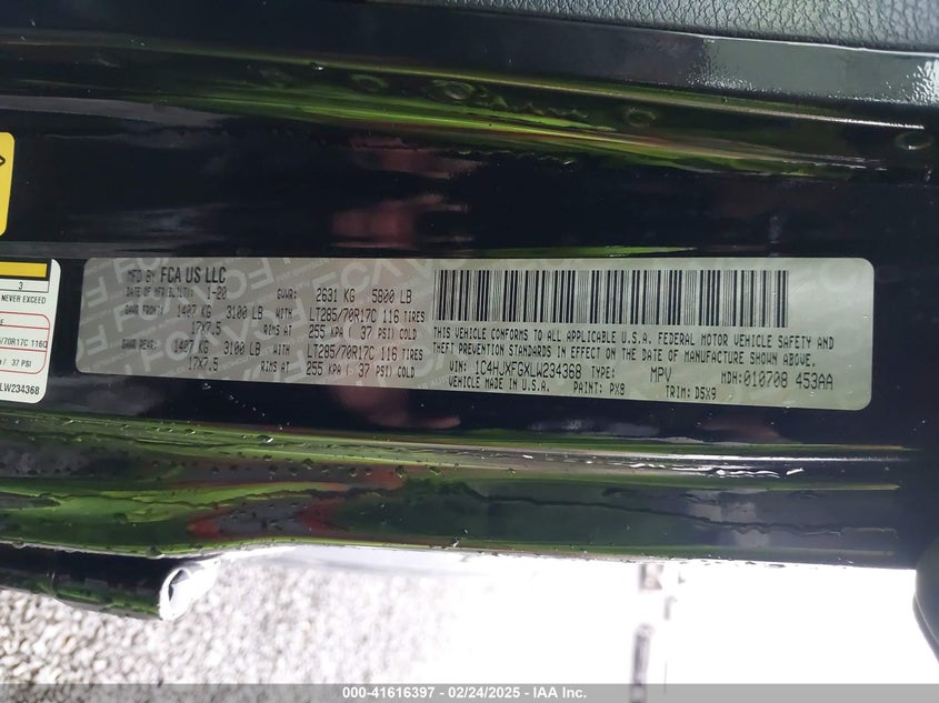 2020 JEEP WRANGLER UNLIMITED RUBICON 4X4 - 1C4HJXFGXLW234368