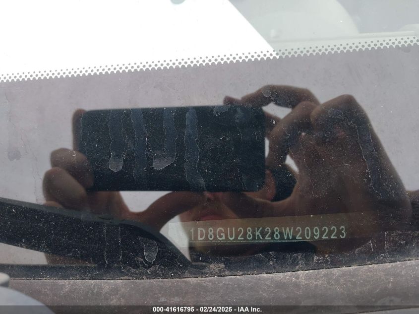 2008 Dodge Nitro Sxt VIN: 1D8GU28K28W209223 Lot: 41616795