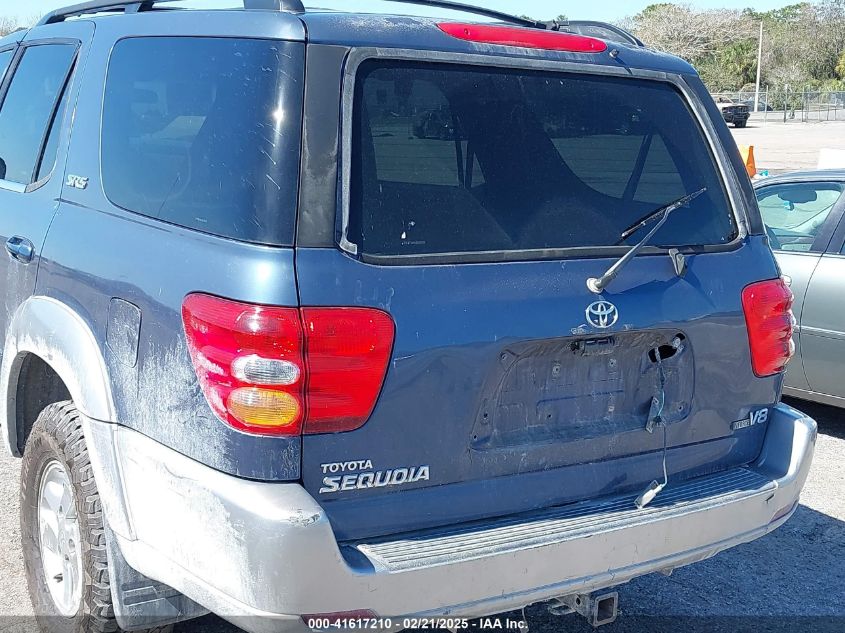 2002 Toyota Sequoia Sr5 V8 VIN: 5TDZT34A62S130108 Lot: 41617210