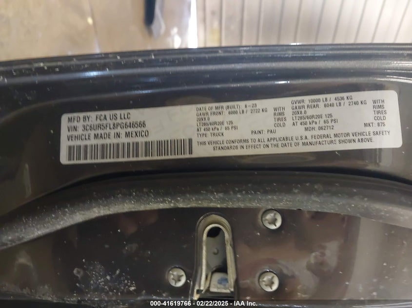 2023 RAM 2500 LARAMIE  4X4 6'4 BOX - 3C6UR5FL8PG646566