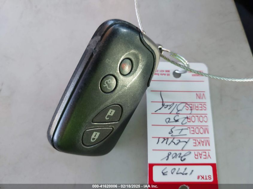 2008 Lexus Is 250 VIN: JTHBK262182075781 Lot: 41620006