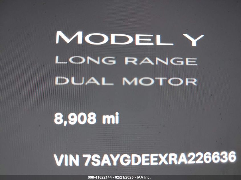 2024 Tesla Model X Awd VIN: 7CAYGDEEXRA226636 Lot: 41622144