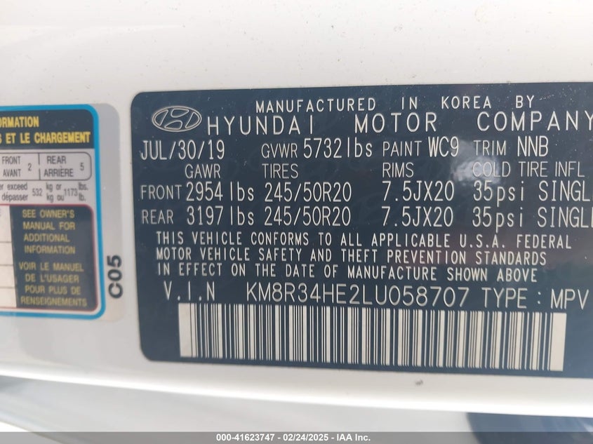 2020 HYUNDAI PALISADE SEL - KM8R34HE2LU058707