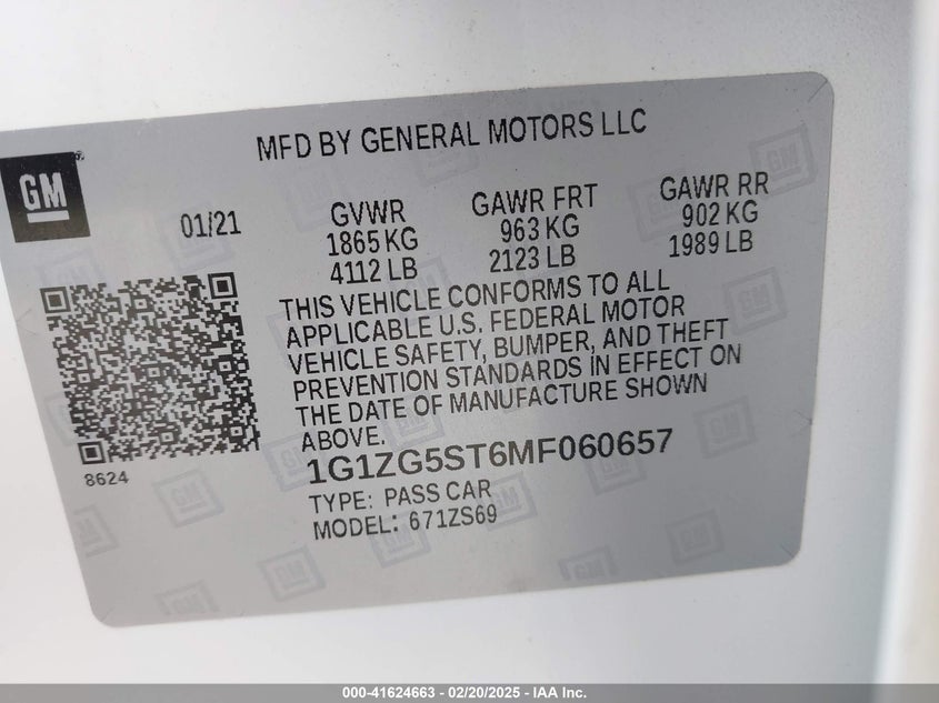 2021 CHEVROLET MALIBU FWD RS - 1G1ZG5ST6MF060657