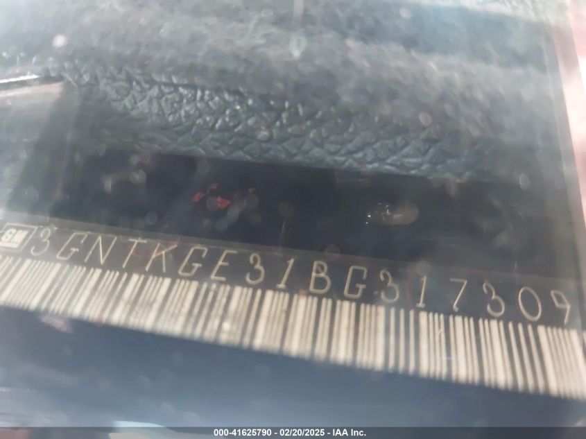 2011 Chevrolet Avalanche 1500 Ltz VIN: 3GNTKGE31BG317309 Lot: 41625790