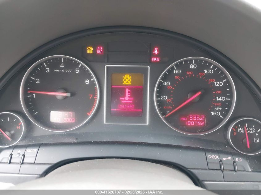 2005 Audi A4 1.8T VIN: WAULC68E85A047024 Lot: 41626787