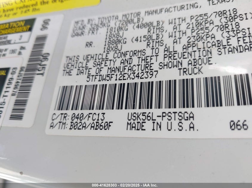 2014 TOYOTA TUNDRA SR5 5.7L V8 - 5TFDW5F12EX342397