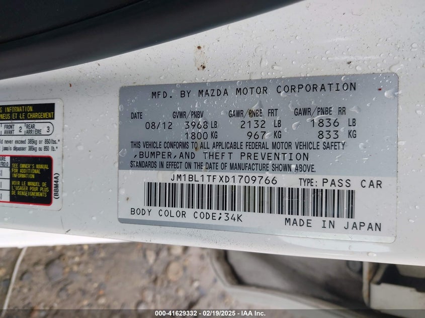 2013 MAZDA MAZDA3 I SV - JM1BL1TFXD1709766