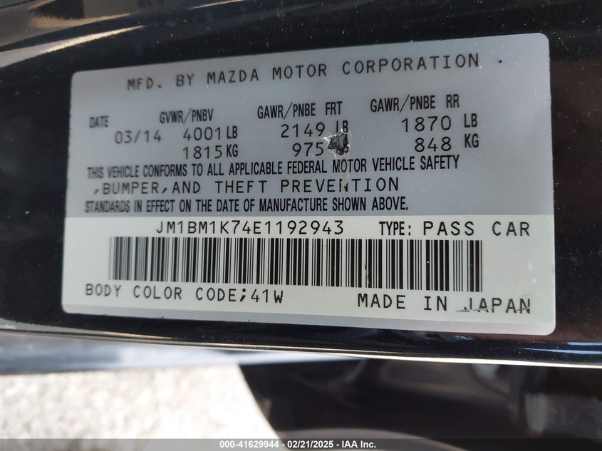 2014 MAZDA MAZDA3 I SPORT - JM1BM1K74E1192943