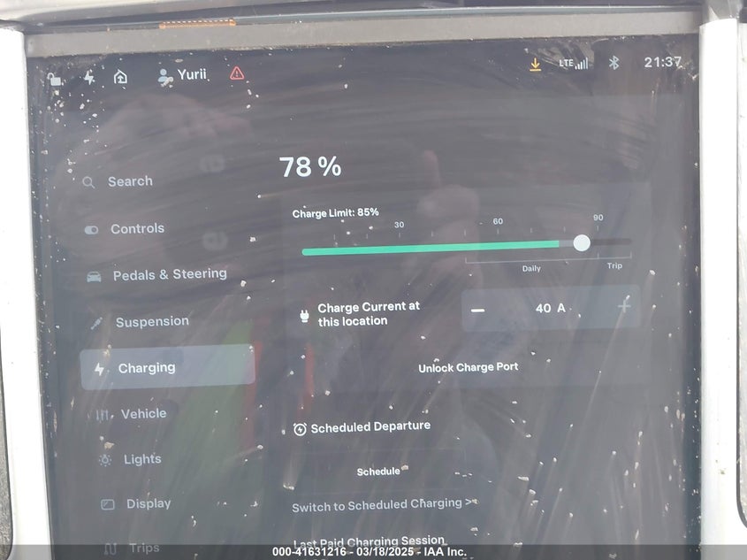 2012 TESLA MODEL S VIN: 5YJSA1CN1CFP01719