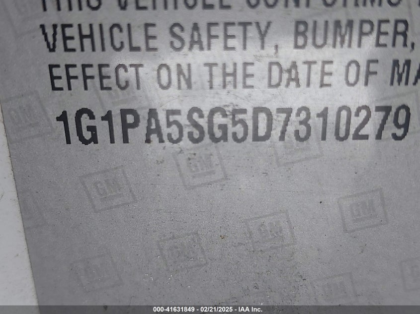 2013 CHEVROLET CRUZE LS AUTO - 1G1PA5SG5D7310279