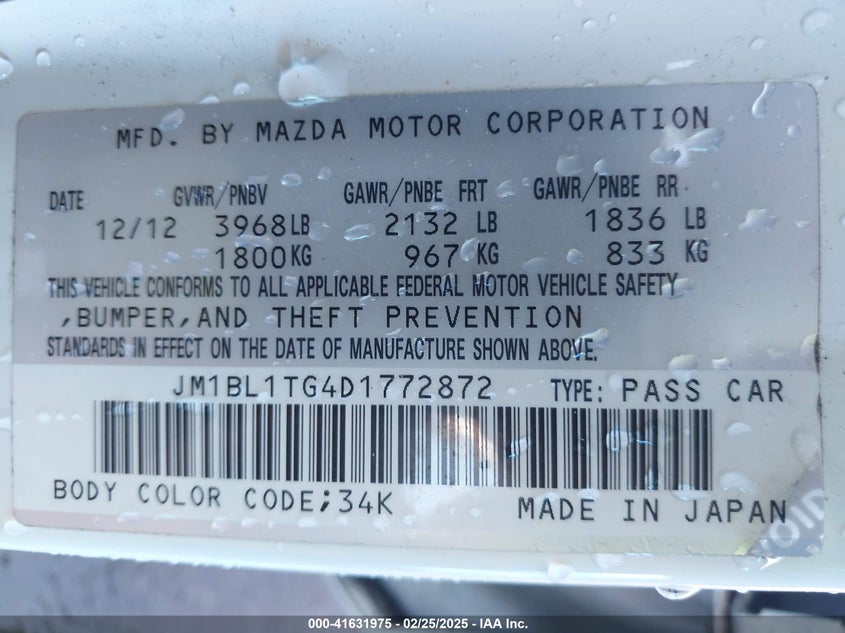 2013 MAZDA MAZDA3 I SV - JM1BL1TG4D1772872