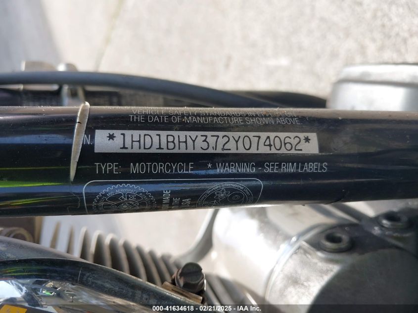 2002 Harley-Davidson Fxst VIN: 1HD1BHY372Y074062 Lot: 41634618