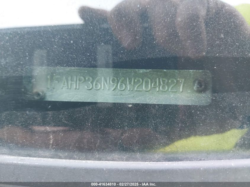 2006 Ford Focus Zxw VIN: 1FAHP36N96W204827 Lot: 41634810