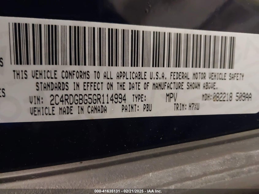 2016 DODGE GRAND CARAVAN SE - 2C4RDGBG5GR114994