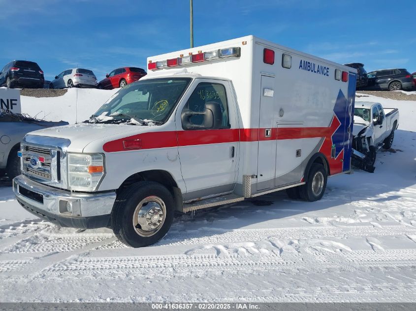 2010 Ford E-350 Cutaway white van diesel 1FDWE3FP6ADA28022 photo #3