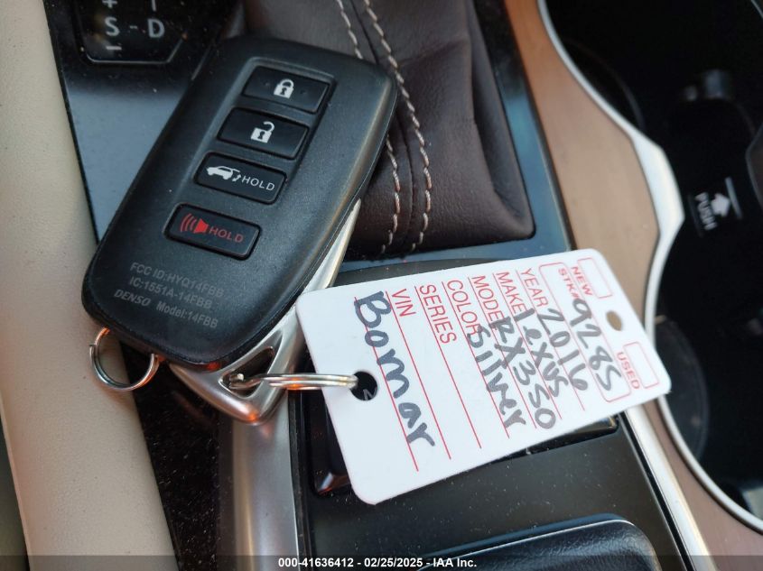 2016 Lexus Rx 350 VIN: 2T2BZMCA1GC031926 Lot: 41636412