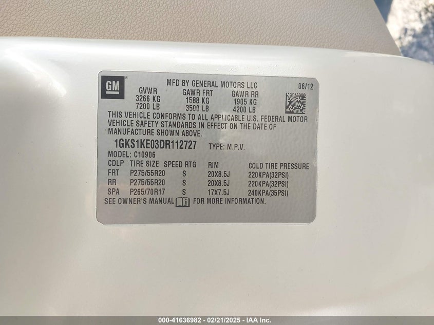 2013 GMC YUKON XL 1500 SLT - 1GKS1KE03DR112727