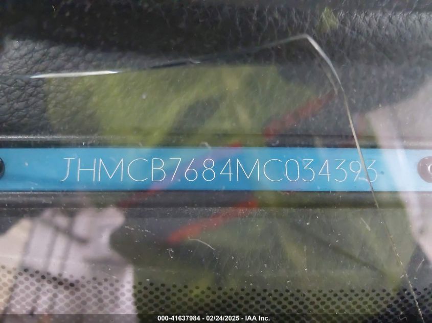 1991 Honda Accord Se VIN: JHMCB7684MC034383 Lot: 41637984