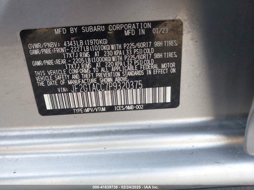 2023 SUBARU CROSSTREK PREMIUM - JF2GTACC7P9320375