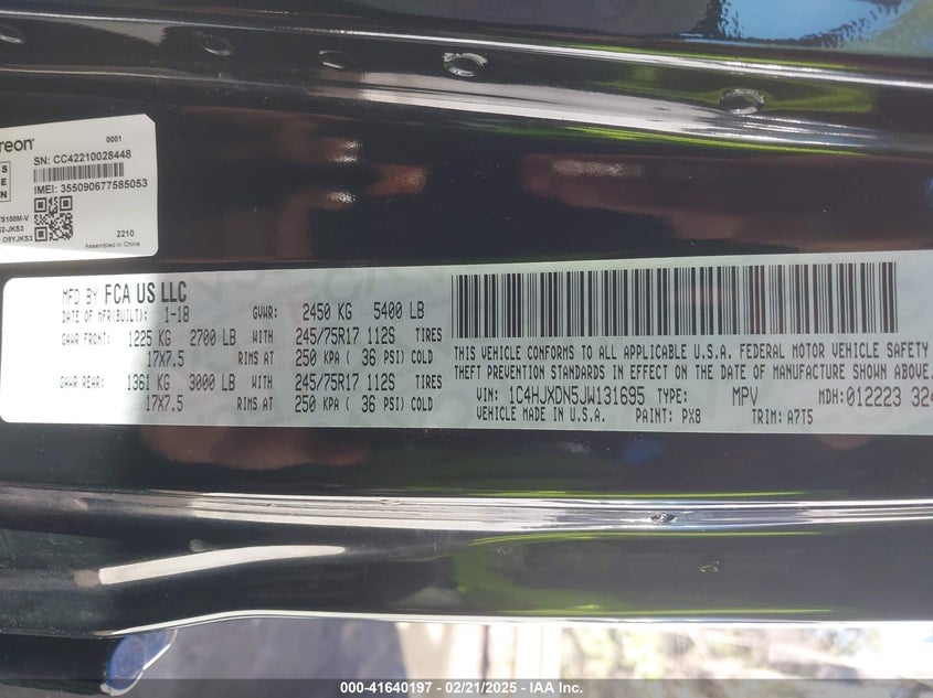 2018 JEEP WRANGLER UNLIMITED SPORT S 4X4 - 1C4HJXDN5JW131695